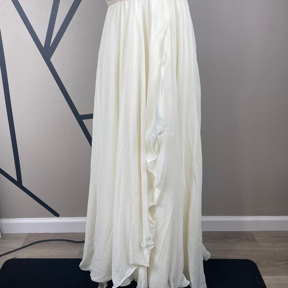 L1005 Haltertop A-line Backless Beads Chiffon Dress Size XSmall - Picture 3 of 9